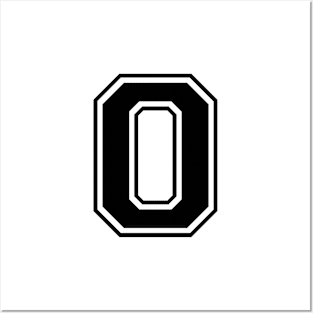 Initial Letter O - Varsity Style Design - Black text Posters and Art